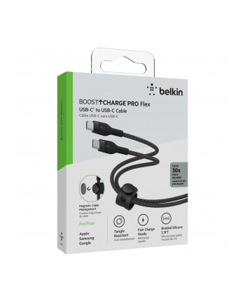 belkin Kabel BoostCharge USB-C/USB-C silikonowy w oplocie 1m, czarny
