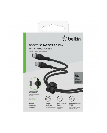 belkin Kabel BoostCharge USB-C/USB-C silikonowy w oplocie 1m, czarny