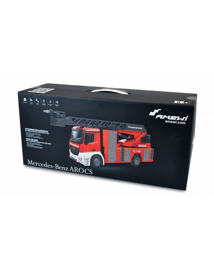 Amewi Model Ciężarówki Rc Mercedes Benz Feuerwehr Drehleiterfahrzeug Lizenzfahrzeug 1:18 100% Rtr główny