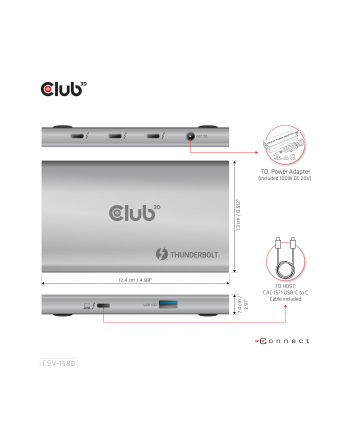 CSV-1580 Certyfikowany hub Thunderbolt 4 5w1 Smart Power