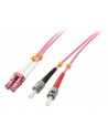 Lindy 46351 Kabel optyczny światłowód LC ST OM4 różowy 2m (ly46351) - nr 1