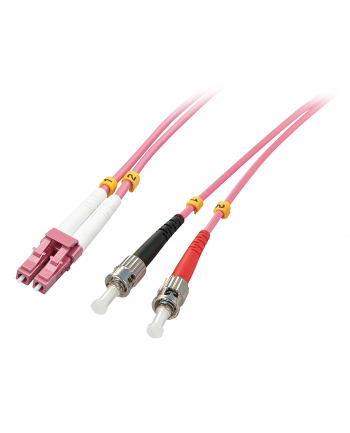 Lindy 46351 Kabel optyczny światłowód LC ST OM4 różowy 2m (ly46351)