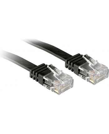 Lindy 47525 Kabel sieciowy (skrętka) RJ45 Cat.6 U/UTP, płaski, Czarny - 10m