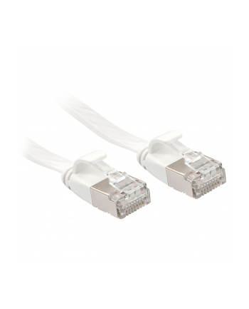 Lindy 47541 Kabel sieciowy (skrętka) RJ45 Cat.6a U/FTP, płaski, Biały - 1m nr 1