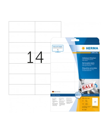 Herma Etykiety Odklejalne Movables 105 X 423 Mm Białe Papier Mat 350 Szt. (5081)