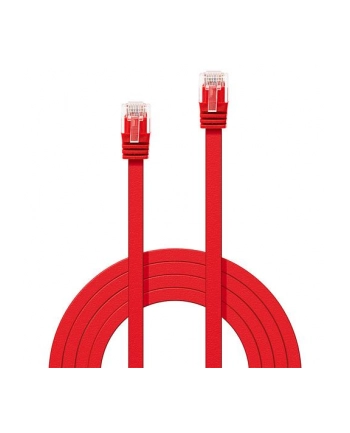 Lindy 47514 Kabel sieciowy (skrętka) RJ45 Cat.6 U/UTP, płaski, Czerwony - 5m