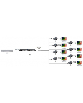 Ic Intracom Techly Hdmi 1X8 Extender Splitter Over Cat6/6A/7 50M With Ir Pass-Back (IDATAEXHL81TY)