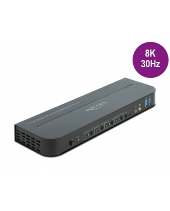 DeLOCK DP 1.4 KVM Switch - 8K 30Hz with SB 3.2 Gen 1, KVM Switch (Black)