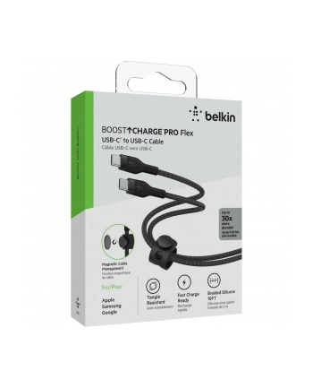 belkin Kabel BoostCharge USB-C/USB-C silikonowy w oplocie 3m, czarny nr 2
