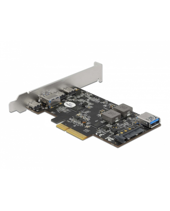 DeLOCK PCI Express x4 card to 3 x USB Type-C + 2 x USB Type-A - SuperSpeed ??USB 10 Gbps - low profile form factor, USB controller 90060