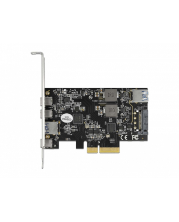 DeLOCK PCI Express x4 card to 3 x USB Type-C + 2 x USB Type-A - SuperSpeed ??USB 10 Gbps - low profile form factor, USB controller 90060