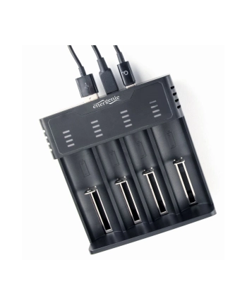 energenie (by gembird) ENERGENIE BC-USB-02 Szybka ładowarka akumulatorów Ni-MH + Li-ion czarna