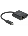 DeLOCK USB-C adapter> Gigabit LAN + PW Kolor: CZARNY - LAN 10/100/1000 Mbps with Power Delivery - nr 13