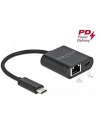 DeLOCK USB-C adapter> Gigabit LAN + PW Kolor: CZARNY - LAN 10/100/1000 Mbps with Power Delivery - nr 14