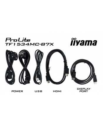 iiyama Monitor 15 cali TF1534MC-B7X TN,10 punktów dotykowych, HDMI, DP, 4:3, P65, 7H, USB nr 2