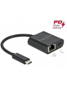 DeLOCK USB-C adapter> Gigabit LAN + PW Kolor: CZARNY - LAN 10/100/1000 Mbps with Power Delivery - nr 8