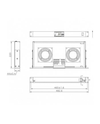 TECHLY Panel chłodzący 2x23W Rack 19inch 1U wewnętrzny z termostatem