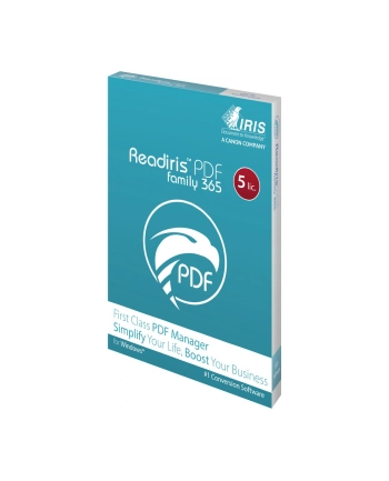 i.r.i.s. IRIS Readiris PDF22 Family365-5Lic Win Box - World Class PDF Manager. Yearly Subscription 5 licenses Pack nr 2