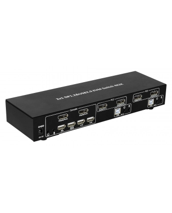 TECHLY KVM Switch Display Port 1.2 4-Port with Hub and Audio allows to view information via USB and DisplayPort from 4 PCs nr 1