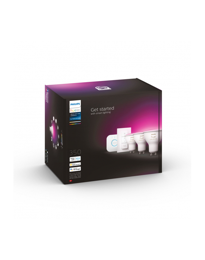 PHILIPS HUE White and color ambiance Zestaw startowy 3 szt. GU10 350lm główny