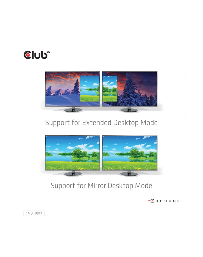 Club 3D Club3D hub MST USB-C na DisplayPort, 4K60Hz (M/F) (CL3) główny