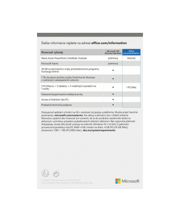 Microsoft Office 2021 pro domácnosti a podnikatele SK (T5D03548)