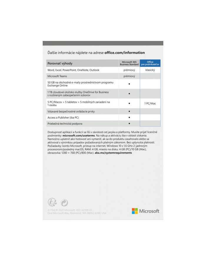 Microsoft Office 2021 pro domácnosti a podnikatele SK (T5D03548) główny