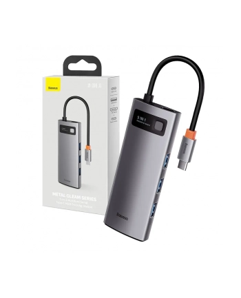 BASEUS  HUB 5W1 METAL GLEAM SERIES, USB-C DO 3X USB 3.0 + HDMI + USB-C PD (6953156204638)  (6953156204638)
