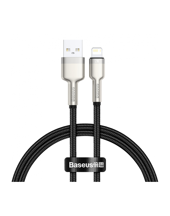 BASEUS BASEUS CAFULE METAL LIGHTNING CABLE 2.4A 25CM BLACK  (6953156202238) główny