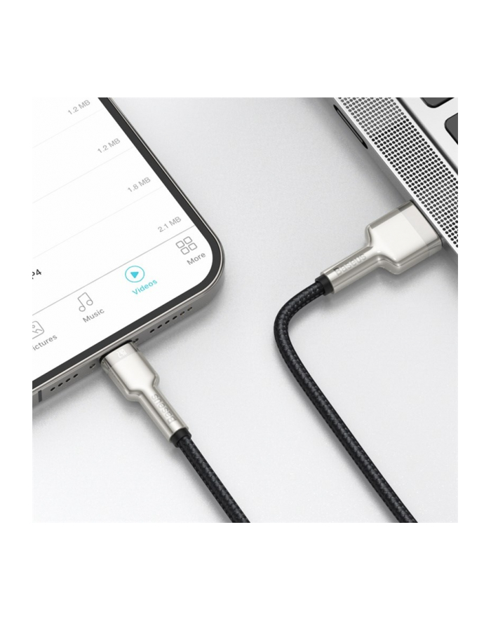 BASEUS BASEUS CAFULE METAL LIGHTNING CABLE 2.4A 100CM BLACK  (6953156202245) główny