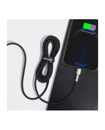 BASEUS BASEUS CAFULE METAL LIGHTNING CABLE 2.4A 200CM BLACK  (6953156202283)