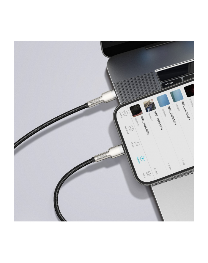 BASEUS BASEUS CAFULE METAL LIGHTNING CABLE PD20W 200CM BLACK  (6953156202108) główny
