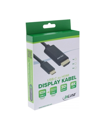 InLine Kabel InLine InLine Kabel USB Display, USB Typu-C męski na HDMI męski (Tryb DP Alt), 4K2K, czarny, 3m (64113) nr 2