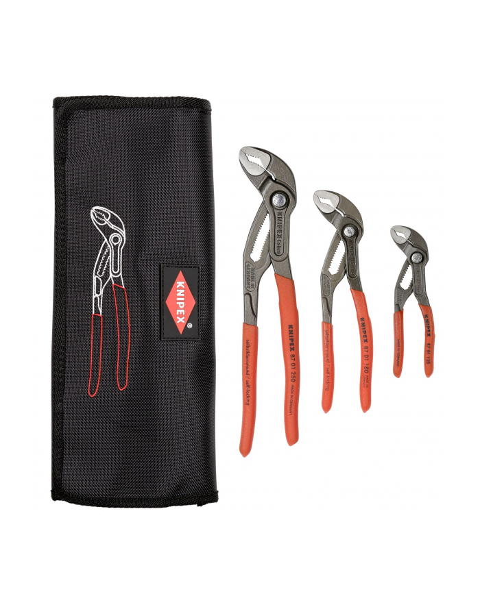 Knipex ZESTAW SZCZYPIEC DO RUR W ETUI 3-CZĘŚCIOWY 125,180,250MM. (001955S8) główny