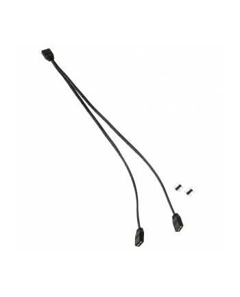 Kolink rozgałęziacz oświetlenia 2x ARGB 3-pin LED 30cm z adapterem męski / żeński, czarny