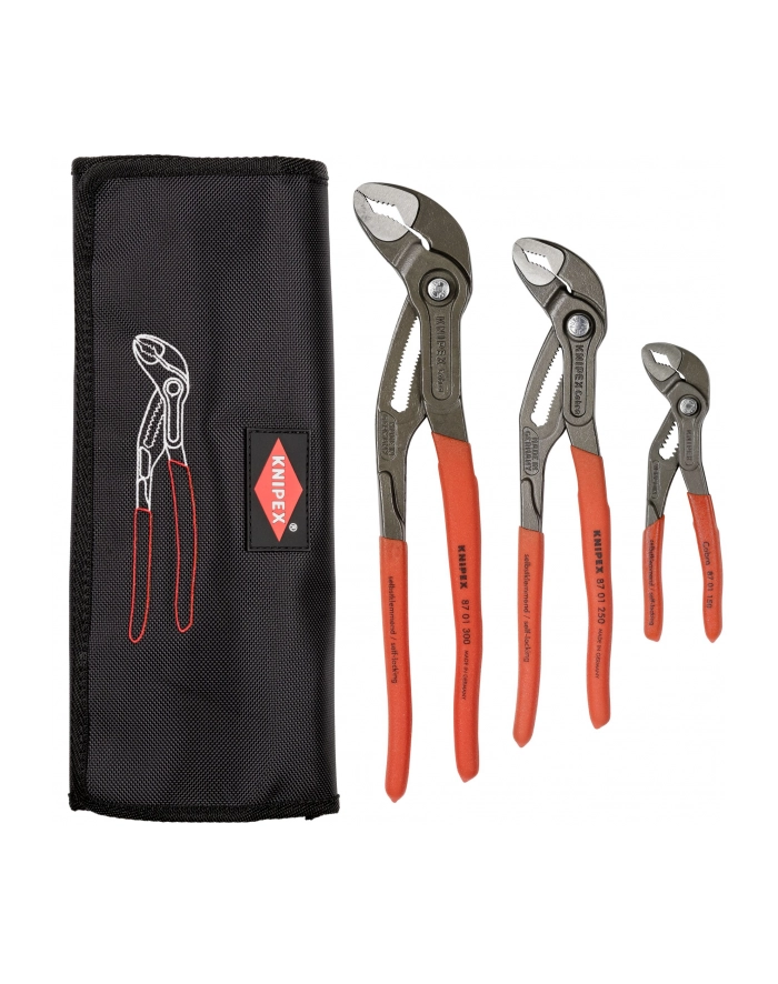 Knipex ZESTAW SZCZYPIEC DO RUR W ETUI 3-CZĘŚCIOWY 150,250,300MM (001955S9) główny