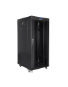 Szafa instalacyjna rack stojąca 19 cali  27u 800x1000 czarna drzwi szklane LCD (flat pack) - nr 1