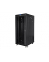 Szafa instalacyjna rack stojąca 19 cali  27u 800x1000 czarna drzwi szklane LCD (flat pack) - nr 28