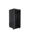 Szafa instalacyjna rack stojąca 19 cali  27u 800x1000 czarna drzwi szklane LCD (flat pack) - nr 31