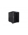 Szafa instalacyjna RACK stojąca 19 15U 800X1000 czarna drzwi szklane LCD  (FLAT PACK) - nr 1