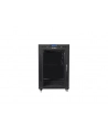Szafa instalacyjna RACK stojąca 19 15U 800X1000 czarna drzwi szklane LCD  (FLAT PACK) - nr 32