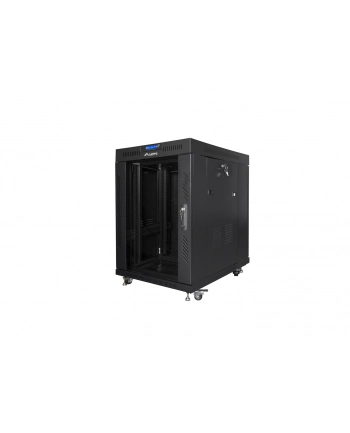 Szafa instalacyjna RACK stojąca 19 15U 800X1000 czarna drzwi szklane LCD  (FLAT PACK) nr 2