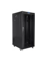 Szafa instalacyjna rack stojąca 19 cali  27u 800x1000 czarna drzwi szklane LCD (flat pack) - nr 1