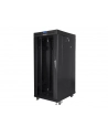 Szafa instalacyjna rack stojąca 19 cali  27u 800x1000 czarna drzwi szklane LCD (flat pack) - nr 23