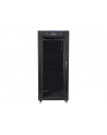 Szafa instalacyjna rack stojąca 19 cali  27u 800x1000 czarna drzwi szklane LCD (flat pack) - nr 24