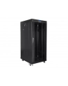 Szafa instalacyjna rack stojąca 19 cali  27u 800x1000 czarna drzwi szklane LCD (flat pack) - nr 26