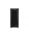Szafa instalacyjna rack stojąca 19 cali  27u 800x1000 czarna drzwi szklane LCD (flat pack) - nr 29