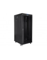 Szafa instalacyjna rack stojąca 19 cali  27u 800x1000 czarna drzwi szklane LCD (flat pack) - nr 31