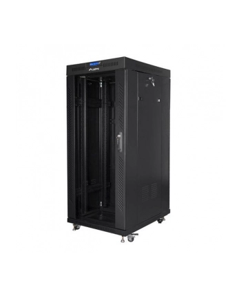 Szafa instalacyjna RACK stojąca 19 22U 800X800 czarne drzwi szklane LCD (FLAT PACK) nr 2
