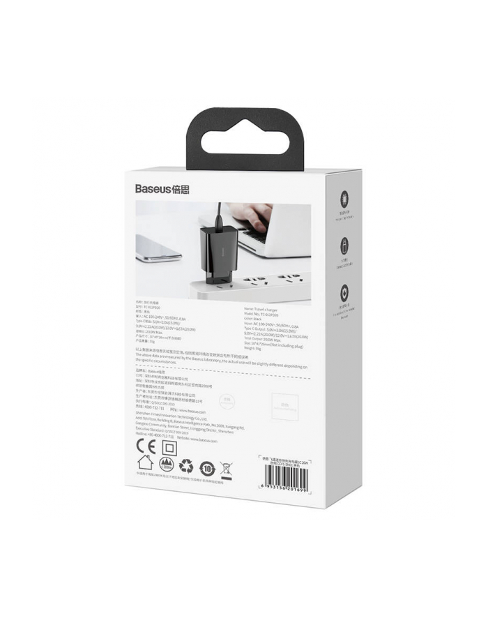 BAS(wersja europejska)S ŁADOWARKA SIECIOWA MINI QC USB-C PD 3A 20W główny